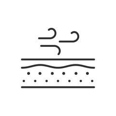 Wind and skin, linear icon. Line with editable stroke