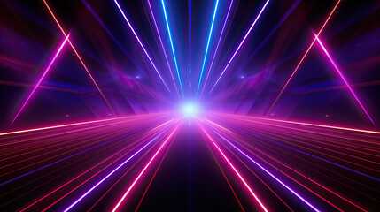 Obraz premium Neon cyberpunk city lightspeed background