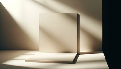 Minimalist Abstract Cube with Light and Shadow