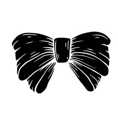Silhouette, doodle of a festive bow. Vector graphics.