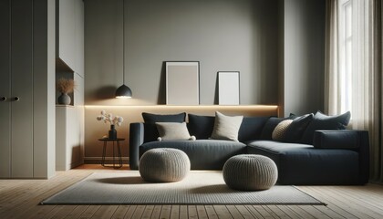 A Scandinavian home interior design of a modern living room