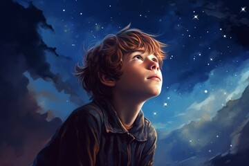 Astronomer scientist starry sky night. Astrology universe. Generate Ai