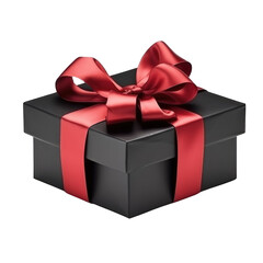 Obraz premium Black gift box isolated on transparent background