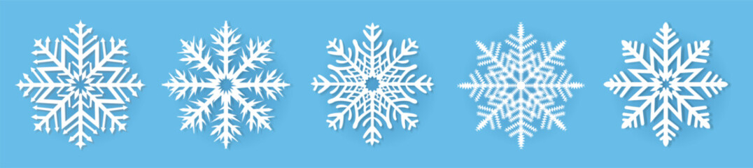 Obraz premium Winter Banner With Snowflake Border