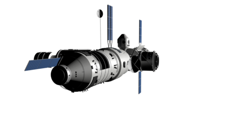 Space station isolated on transparent background.