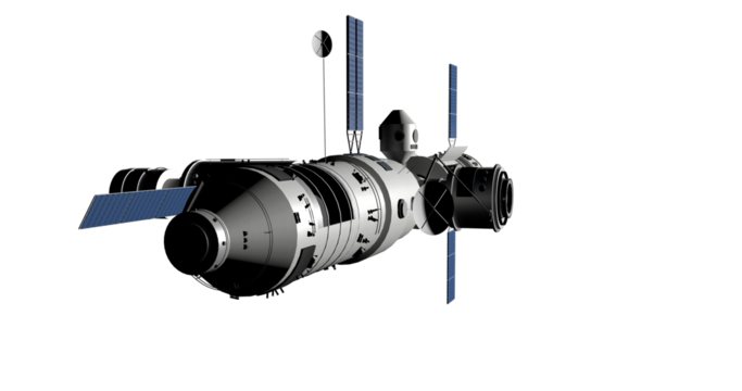 Space station isolated on transparent background.