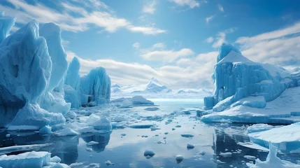 Gordijnen Beautiful, clean, open iceberg scenery with clear skies © 일 박