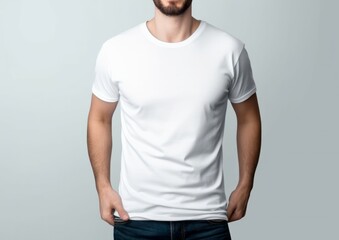T-shirt design and people concept - close up tshirt mockup of young man in blank white, black, gray tshirt front and rear isolated background. Mock up template for print design