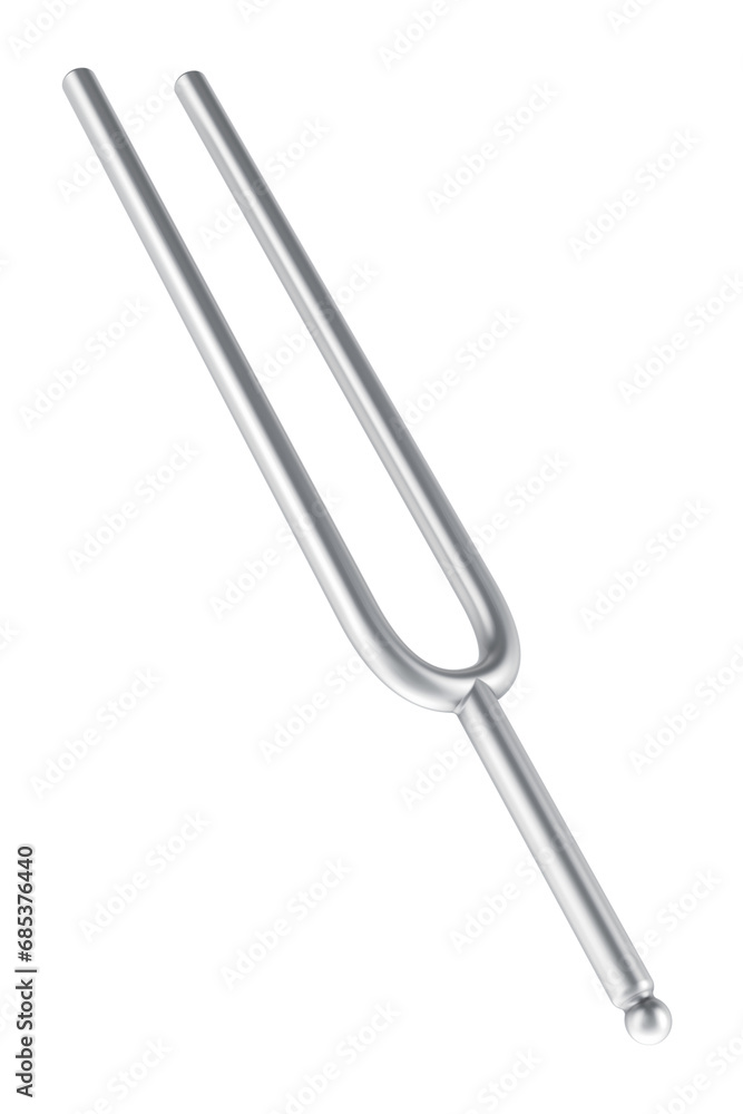 Poster tuning fork, 3d rendering isolated on transparent background