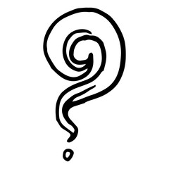 Hand-drawn doodle question mark