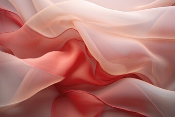Obraz premium Light Red tulle, Blush tulle, Fabric texture, Tulle texture, Tulle close up background