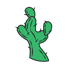 Isolated green cactus icon flat design Vector