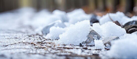 Rock salt is used to melt ice and snow on your path.