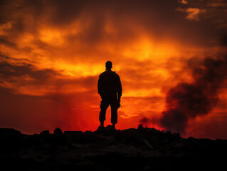 silhouette of a soldier