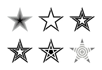 Set of vector stars