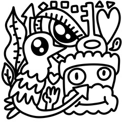 abstract graphics of versatile Line art.