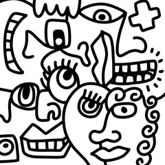 abstract graphics of versatile Line art.