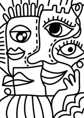 abstract graphics of versatile Line art.