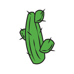 Isolated green cactus icon flat design Vector