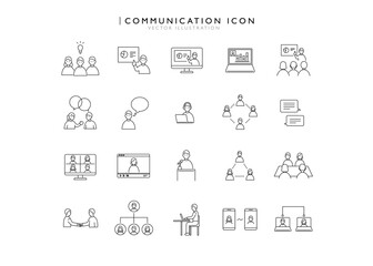 コミュニケーションのピクトグラムアイコン素材イラストセット