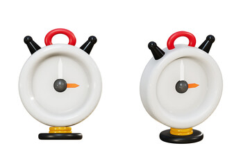 3D rendering of round clock, time concept design