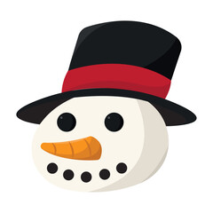 Isolated cute christmas snowman character avatar Vector