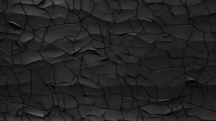 Seamless dark charcoal texture with deep cracks and matte finish - obrazy, fototapety, plakaty