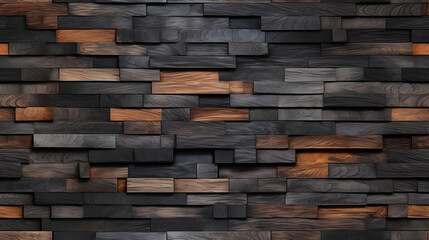 Seamless pattern of charred wood with blackened and unburnt areas