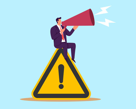 Important announcement, attention or warning information, breaking news or urgent message communication, alert and beware concept