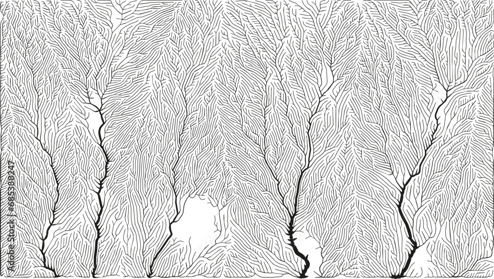 Poster growth pattern. generative branching structure. organic net of vessels texture.