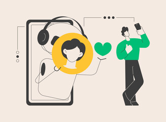 Virtual influencer abstract concept vector illustration.