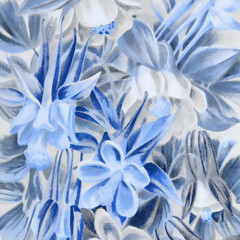 Blue-toned floral design