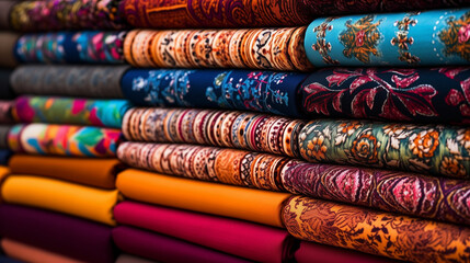 colorful fabrics for sale at market