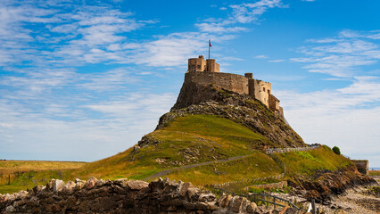 Fototapeta na wymiar Northumbrian Castle on a Beautiful Day.