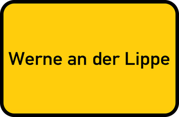 City sign of Werne an der Lippe - Ortsschild von Werne an der Lippe