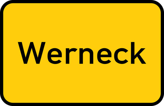 City sign of Werneck - Ortsschild von Werneck