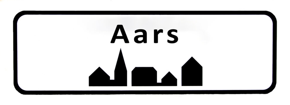 City sign of Aars - Aars Byskilt