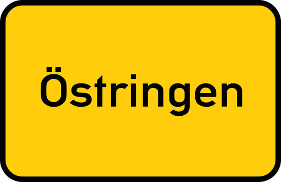 City sign of &Ouml;stringen - Ortsschild von &Ouml;stringen