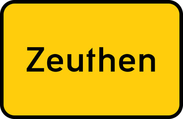 City sign of Zeuthen - Ortsschild von Zeuthen