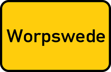 City sign of Worpswede - Ortsschild von Worpswede
