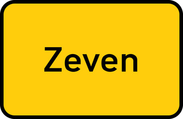 City sign of Zeven - Ortsschild von Zeven