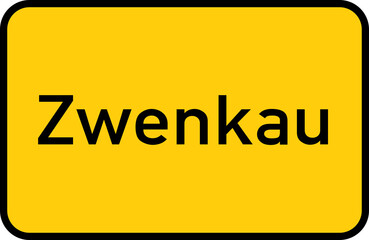 City sign of Zwenkau - Ortsschild von Zwenkau