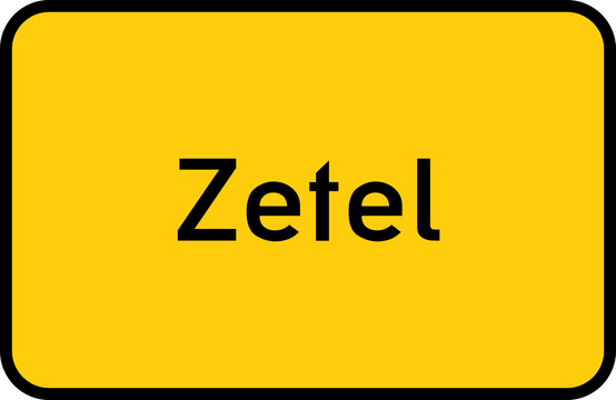 City sign of Zetel - Ortsschild von Zetel