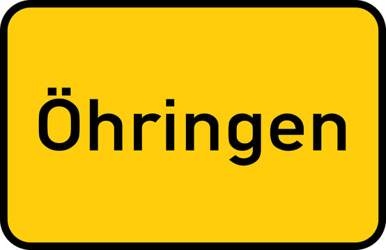 City sign of Öhringen - Ortsschild von Öhringen