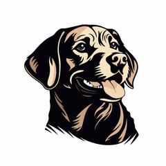 Labrador Retriever Head in cartoon, doodle style. Isolated 2d vector illustration in logo, icon style, Eps 10, black and white. AI Generative