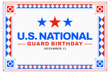 National Guard Birthday is celebrated on 13th of December in the United States of America, minimalist design.