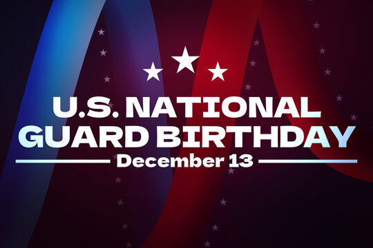 National Guard Birthday in the United States of America is celebrated on 13th december, background shapes with typography design.