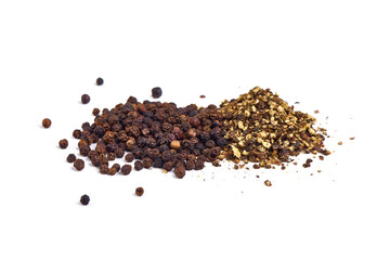 Ground black pepper. isolated on a white background.