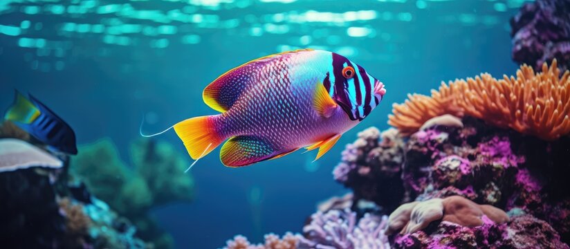 Tropical fish photographed on coral reef.