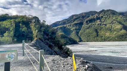 Views of the Franz Josef Glacier from the lookout at the mid way observation point on the track...